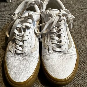 White leather classic Vans. Minimal wear.